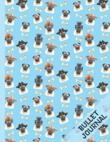 Pugs Bullet Journal: Pug Gifts: Blank Paperback Dot Grid Paper Notebook for School: 8.5 x 11 1706352573 Book Cover