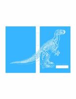 Blue Dinosaur Notebook (College Ruled): 7 x 10 in (B5 17.78 x 25.4 cm) Composition Book with wraparound design and contrasting blue white spine 1956016066 Book Cover