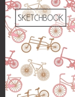 Sketchbook: Pink bikes Geometric shapes 200 Page Sketchbook: Artist Edition (8.5x11) 1673314384 Book Cover