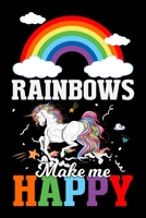 Rainbows Make Me Happy: Unicorn Primary Composition Notebook, Kindergarten Composition Book, Unicorn Handwriting Practice Paper for Kids, Notebook with Dotted Lined Sheets for K-2 & K-3 Students 6x9 i 1695734939 Book Cover