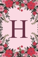 H: Name Monogram Initial H Pink Floral 6x9 Dot Bullet Notebook/Journal Gift Idea For Girls, Women, School, College and Work 1695738950 Book Cover