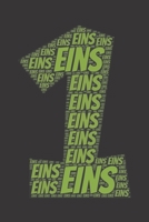 Eins: Notizblock Notizbuch DIN A5, 120 Seiten Gepunket, dotted, punktkariert, dot grid Notizen, Termine, Planer, Tagebuch, Organisation Wortwolke Geschenk 1695387554 Book Cover