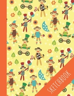 Adorable monkeys sketchbook: Unique sketchbook 120 pages, 8.5x11 inches, great for artists and monkey lovers, perfect gift for graphic designers, kids and students. B083XT1DHK Book Cover