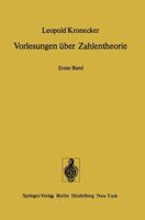 Vorlesungen Uber Zahlentheorie: Erster Band: Erste Bis Dreiunddreissigste Vorlesung 3540082778 Book Cover