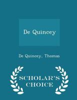 De Quincey 1018941010 Book Cover