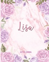 Lisa Dotted Journal: Personalized Dotted Notebook Creative Journaling Custom Name Dotted Bujo Keepsake Notebook Writing Journal Pretty Pink Watercolor Flowers Marble Gift for Thankgiving Birthday Chri 170815597X Book Cover