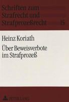 Ueber Beweisverbote Im Strafprozeß 3631472269 Book Cover