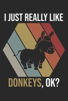 I Just Really Like Donkeys, OK?: DIN A5 Esel Notizheft gepunktet | 120 Seiten gepunktetes Esel Notizbuch für Notizen in Schule, Universität, Arbeit ... | Eine tolles Geschenk für Ihre Liebsten. 1671249917 Book Cover