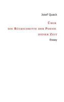 Über die Rückschritte der Poesie dieser Zeit: Essay 3743975726 Book Cover