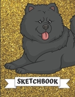 Sketchbook: Black Chow Chow Dog Cover Design with Glitter Printed Notebook and Journal. Perfect Doodling, Sketching and Writing Book for Kids and Adult of All Ages. 1700409468 Book Cover