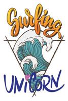 Surfing Unicorn: 6x9 College Ruled Line Paper 150 Pages 1080666230 Book Cover