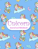 Unicorn Journal and Sketchbook: Cute Unicorn Kawaii Journal and Notebook for Boys Girls With Lined and Blank Pages, Perfect for Writing, Drawing, Journal, Doodling, Sketching and Notes (Workbook and H 1706291027 Book Cover