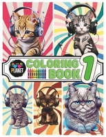 COLORING BOOKS FOR KIDS AND ADULTS - Cats and Kittens wearing headphones B0CHL7DDBL Book Cover