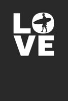 Love: Surfing Notebook 6 x 9 (A5) Graph Paper Squared Journal Gift For Surfers (108 Pages) 1671543238 Book Cover