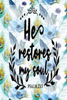 My Sermon Notes Journal: He Restores My Soul Psalm 23:3 100 Days to Record, Remember, and Reflect Scripture Notebook Prayer Requests Blue Peacock Feather 1705801838 Book Cover