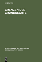 Grenzen Der Grundrechte 3110071053 Book Cover