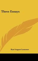 Three Essays 1432543504 Book Cover