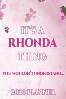 Rhonda: Personalised Name Planner 2020 Gift For Women & Girls 100 Pages (Pink Floral Design) 2020 Weekly Planner Monthly Planner 1694393070 Book Cover