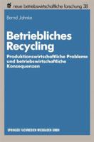 Betriebliches Recycling 3409133305 Book Cover