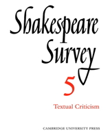Shakespeare Survey 5: Textual Criticism 0521523893 Book Cover