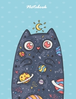 Notebook: Galexy meow blue cover and Lined pages, Extra large (8.5 x 11) inches, 110 pages, White paper (Galexy meow blue notebook) 1674576463 Book Cover