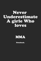 Never Underestimate A Girl Who Loves MMA.: Notebook 1651832625 Book Cover