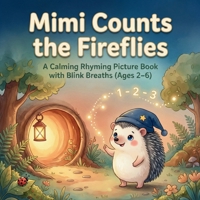 Mimi Counts the Fireflies: A Calming Rhyming Picture Book with Blink Breaths (Ages 2–6) (Mimi the Sleepy Hedgehog Series) B0GL33HL37 Book Cover