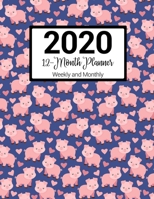 2020 12-Month Planner Weekly and Monthly: Pigs Pattern With Daily Goals and Meal Planner 1700164511 Book Cover