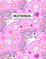Sketchbook: Cute Kawaii Pink Unicorn Sketch Book for Kids Practice Drawing and Doodling Sketching Book for Toddlers & Tweens 170783122X Book Cover
