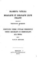 Fragmenta Vaticana, Mosaicarvm Et Romanarvm Legvm Collatio 1533633002 Book Cover