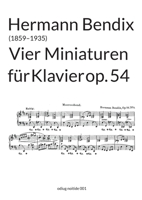 Vier Miniaturen op. 54: für Klavier 3754344196 Book Cover