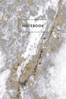 Notebook: White Glimmer Marble - Notizbuch in moderner Marmor Optik ca. DIN A5 (6x9''), dot grid, 108 Seiten, Wei�er Marmor mit Gold f�r Notizen, Termine und Skizzen - Ideal als Organizer, Kalender, S 1706125216 Book Cover