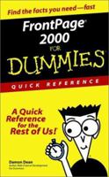 Frontpage 2000 for Dummies Quick Reference 0764504991 Book Cover