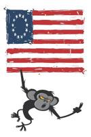 Betsy Ross Flag Monkey: 6x9 College Ruled Line Paper 150 Pages 1078406987 Book Cover