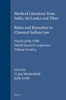 Medical Literature Form India, Sri Lanka and Tibet: Rules and Remedies in Clssical Indian Law (2 Vols in 1) 9004095225 Book Cover
