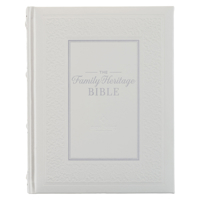 NLT Family Heritage Bible, Large Print Family Devotional Bible for Study, New Living Translation Holy Bible Faux Leather Hardcover, Additional Interactive Content, White 163952228X Book Cover