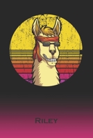 Riley: Llama Journal Custom First Name Personal Writing Logbook Letter R Classic Alpaca Old-Fashioned Nostalgic Sunset Cover Daily Journaling for Journalists & Writers Note Taking Write about your Lif 1695803698 Book Cover