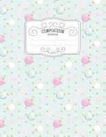 Composition Notebook: Kawaii College Ruled Narrow Line Comp Books for School - Pastel Candy Cane 1797504827 Book Cover