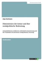 Dimensionen Der Armut Und Ihre Sozialpolitische Bedeutung 3638700070 Book Cover