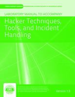 Laboratory Manual Version 1.5 to Accompany Hacker Techniques, Tools, and Incident Handling: Version 1.5 1284037541 Book Cover