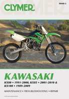 Clymer Kawasaki KX80 1991-2000, KX85 2001-2010 & KX100 1989-2009 1599693356 Book Cover