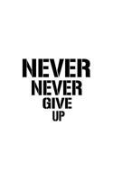 Never Never Give Up 153722607X Book Cover