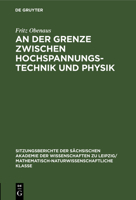 An Der Grenze Zwischen Hochspannungstechnik Und Physik 3112495713 Book Cover