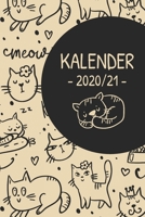 Kalender 2020/21: Gleitender Katzen-Kalender f�r ein komplettes Jahr (2020/21) mit tollen Katzenillustrationen. Jahres-, Monats�bersicht und Feiertagen. Eine Woche auf zwei Seiten. 1710296097 Book Cover