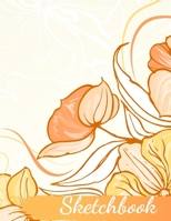 Sketchbook: 8.5X11 inches notebook, blank page journal , 100 pages plank paper for sketcher, girls , women , flower lover , lovely and beautiful ... , hand-drawn collection , orange cover 1670277070 Book Cover