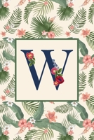 W: Stylish Floral Monogram Initial W Notebook Blank Lined Paper Journal Gift for Women & Girls 1700070231 Book Cover