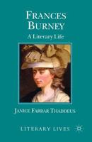 Frances Burney: A Literary Life (Literary Lives) 031222981X Book Cover