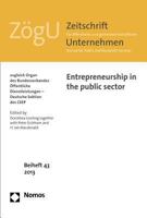 Entrepreneurship in the Public Sector: Zogu Beiheft 43 - 2013 3848705591 Book Cover