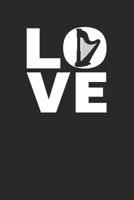 Love: Harfe Notizbuch A5 Kariert 108 Seiten Notizheft - Ich Liebe Harfe - Geschenk f�r Harpisten 1708019154 Book Cover
