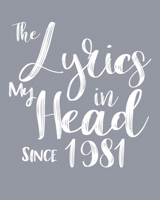 The Lyrics In My Head Since 1981  Notebook Birthday Gift: Blank Sheet Music Notebook / Journal Gift, 120 Pages, 5x8, Soft Cover, Matte Finish 1674333323 Book Cover